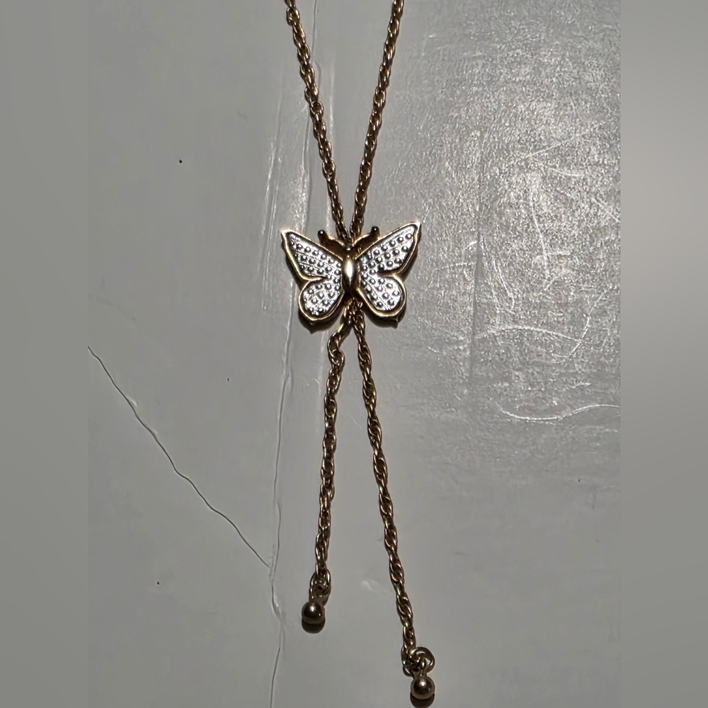 Gold Butterfly Pendant Necklace